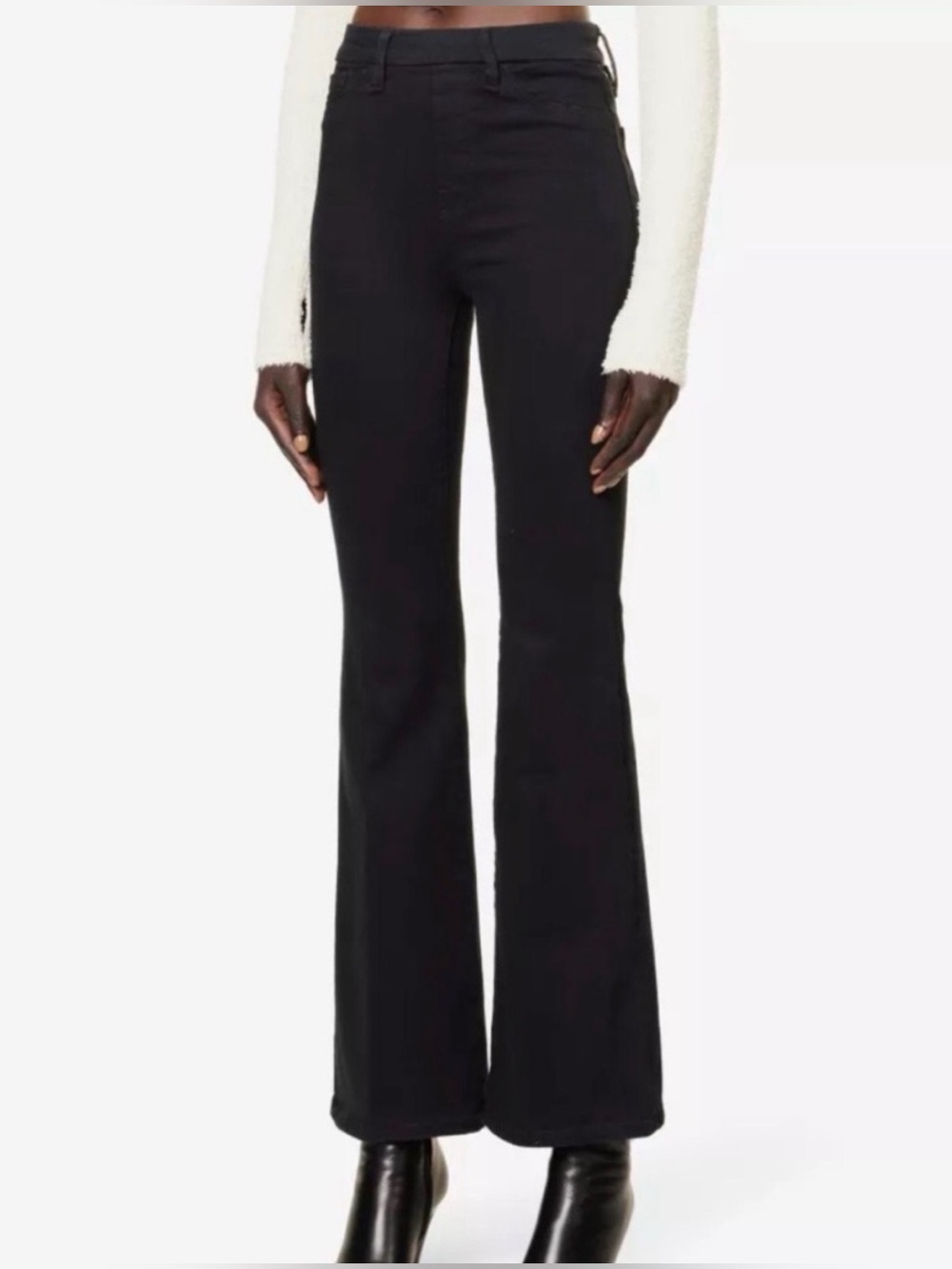 Good American Good Legs Flare Pull on black Jeans 1/small NWT $89
